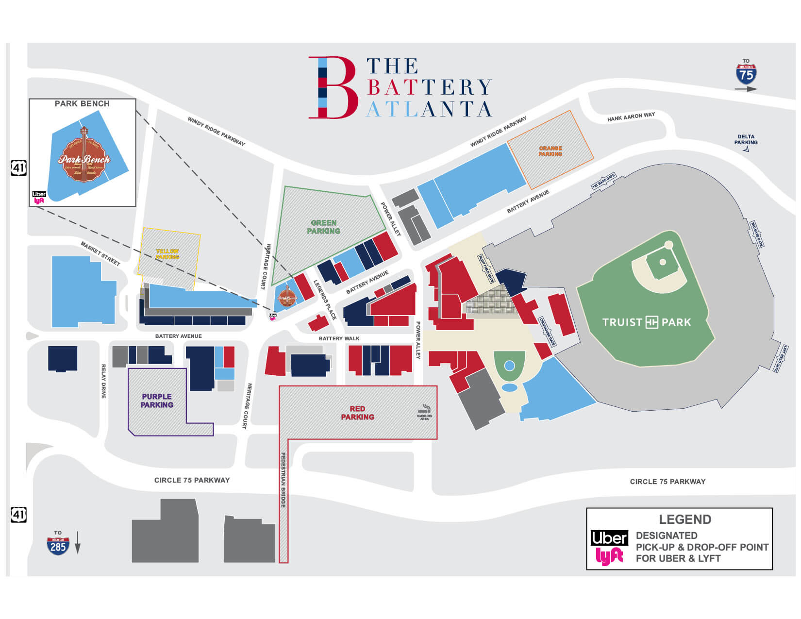 SunTrust Park parking map