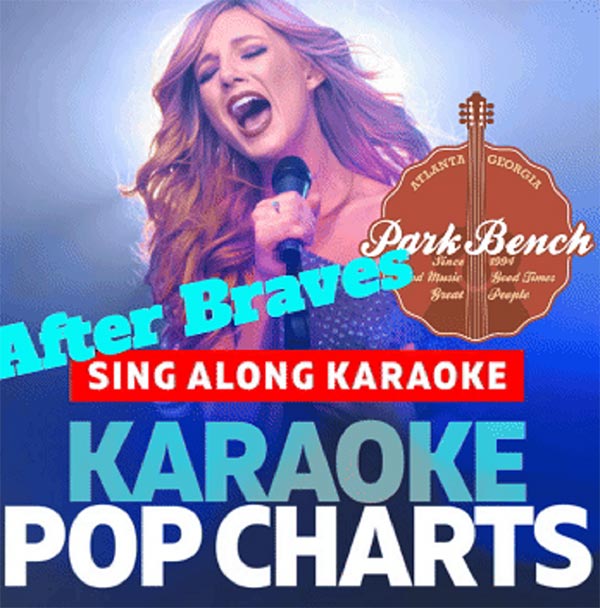 Braves-After-Game-Karaoke-Sing-Along Karaoke sing-along at Park Bench Battery after the Braves game.