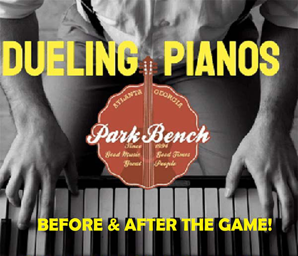 Dueling-Pianos-Before-After Dueling Pianos at Park Bench in The Battery before and after the Braves game.